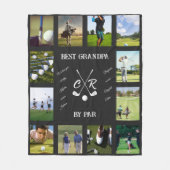 Persoonlijke Golf Grandparent Dad Ma Fototekst Fleece Deken (Voorkant)