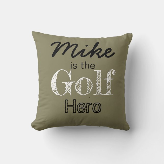 Persoonlijke Golf Hero Worpkussen Kussen (Voorkant)