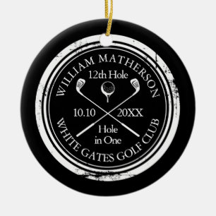 Persoonlijke golf hole in one aandenken keramisch ornament