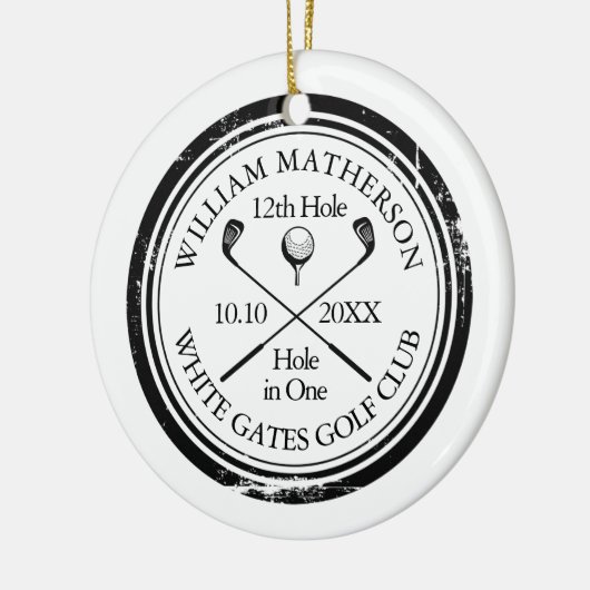 Persoonlijke Golf Hole in One Aandenken Keramisch Ornament (Links)