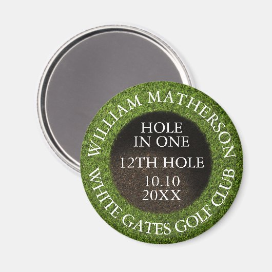 Persoonlijke Golf Hole in One Award Magneet (Voorkant / Achterkant)
