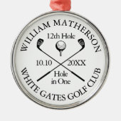 Persoonlijke Golf Hole in One Award Metalen Ornament (Voorkant)