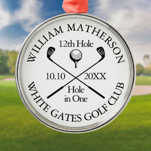 Persoonlijke Golf Hole in One Award Metalen Ornament