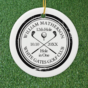 Persoonlijke Golf Hole in One Foto Aandenken Keramisch Ornament