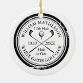 Persoonlijke Golf Hole in One-herinnering Keramisch Ornament (Achterkant)