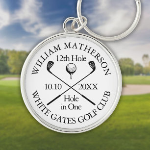 Persoonlijke Golf Hole in One Klassiek Modern Sleutelhanger
