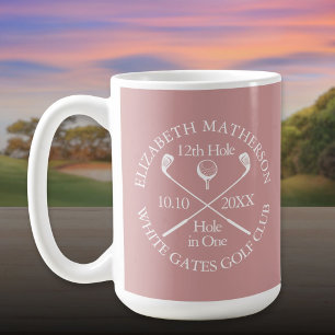 Persoonlijke Golf Hole in One Stof Roze Roze Koffiemok