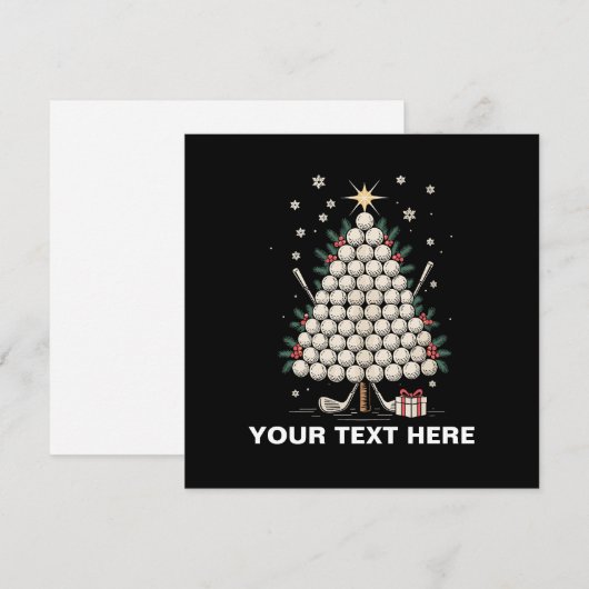 Persoonlijke Golf Kerstboom Uitrusting Familie Feestdagenkaart (Voorkant / Achterkant)