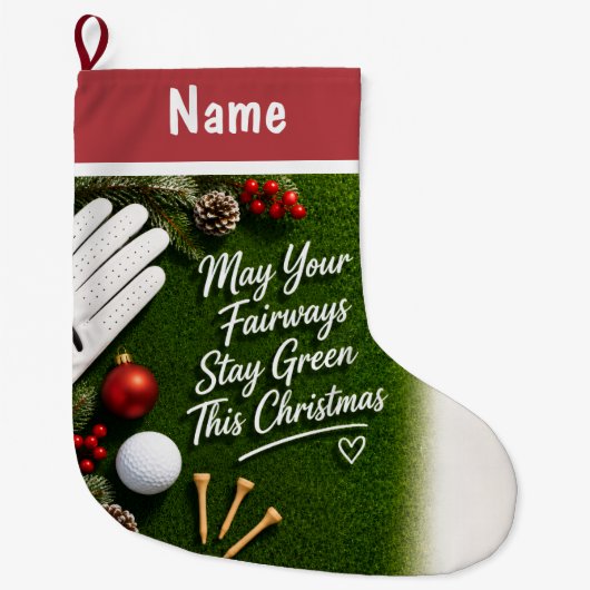 Persoonlijke golf kerstcadeaus grote kerstsok (Voorkant)