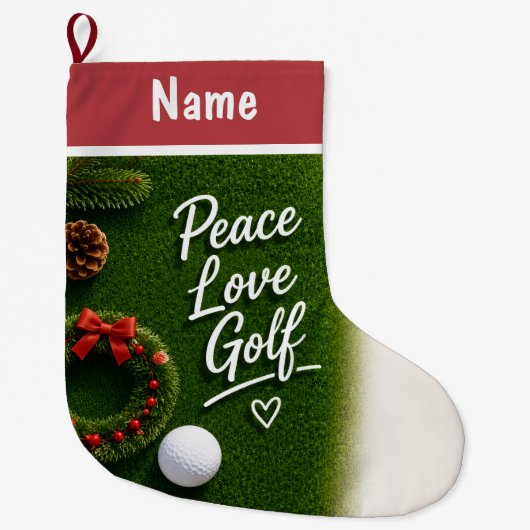 Persoonlijke golf kerstcadeaus grote kerstsok (Voorkant)