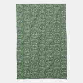 Persoonlijke Golf Monogram Naam Groen Golf Theedoek (Verticaal)