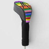 Persoonlijke Golf Regenboog Gestreept  Golfheadcover (Schuin)