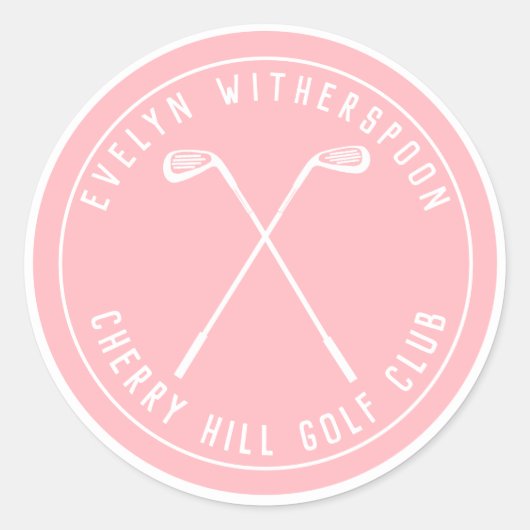 Persoonlijke golf roze sleutelhanger ronde sticker (Voorkant)