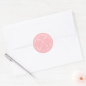 Persoonlijke golf roze sleutelhanger ronde sticker (Envelop)