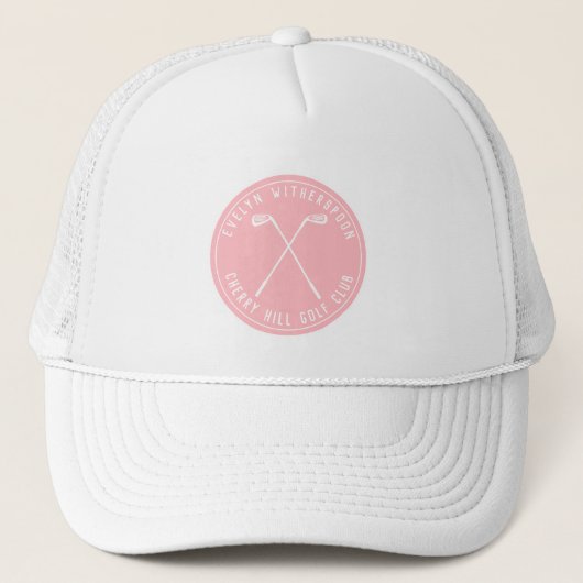 Persoonlijke golf roze trucker pet (Voorkant)
