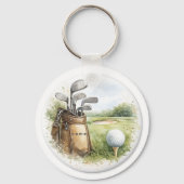 Persoonlijke Golf Sleutelhanger | Ronde Golf Cadea (Voorkant)