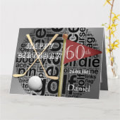 Persoonlijke golf thema 60e verjaardagskaart kaart (Gele Bloem)