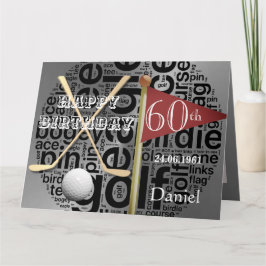 Persoonlijke golf thema 60e verjaardagskaart kaart