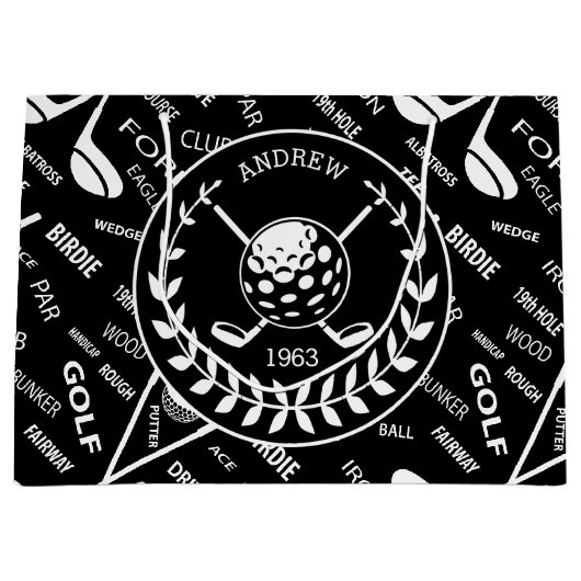 Persoonlijke Golf-thema Groot Cadeauzakje (Voorkant)