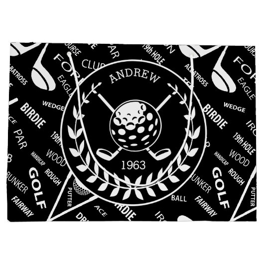 Persoonlijke Golf-thema Groot Cadeauzakje (Achterkant)