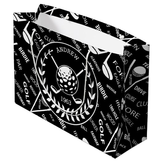 Persoonlijke Golf-thema Groot Cadeauzakje (Achterkant Gekanteld)