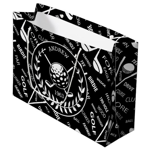 Persoonlijke Golf-thema Groot Cadeauzakje (Voorkant Gekanteld)