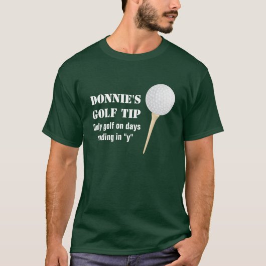 Persoonlijke Golf Tip Golfer Green T-Shirt (Voorkant)