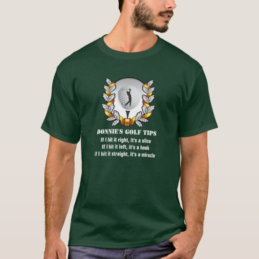Persoonlijke Golf Tip Golfer Green T-Shirt (Voorkant)