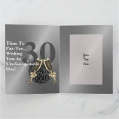 Persoonlijke golf-verjaardagskaart voor broer kaart (Binnen)