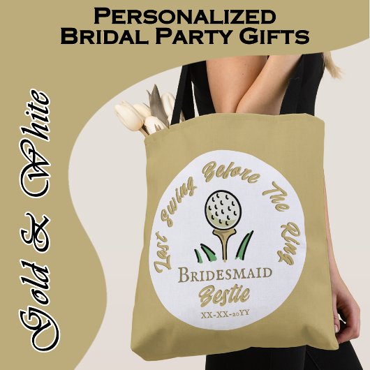 Persoonlijke Golf voor de Bruidsmeisjes Goud Tote Bag