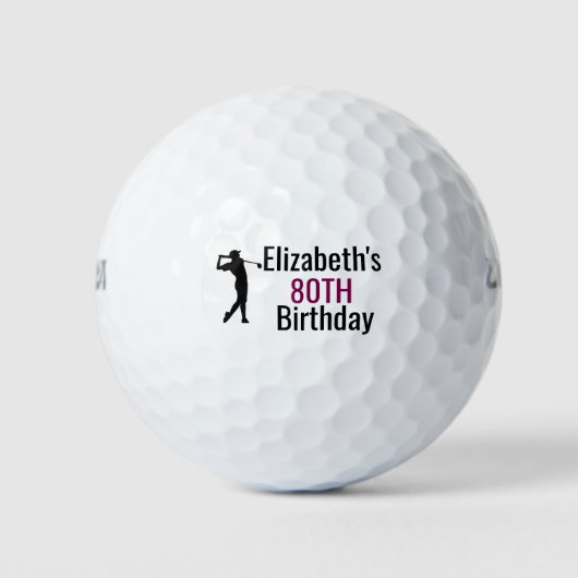 Persoonlijke Golfbal, 80ste Verjaardag Golfballen (Voorkant)