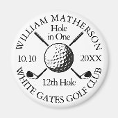 Persoonlijke Golfbal En -clubs Hole In One Magneet (Voorkant)