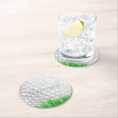 Persoonlijke Golfbal in gras Ronde Kartonnen Onderzetter (Insitu)