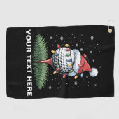 Persoonlijke Golfbal Kerstboom Kerstman Hoed Golfhanddoek (Horizontaal)