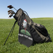 Persoonlijke Golfbal Kerstboom Kerstman Hoed Golfhanddoek (Groen)