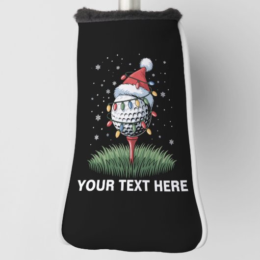 Persoonlijke Golfbal Kerstboom Kerstman Hoed  Golfheadcover (Draai 90)