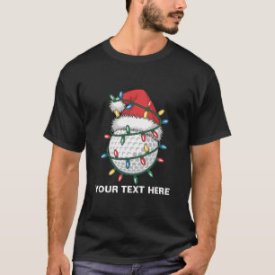 Persoonlijke Golfbal Kerstman Hoed Kerstverlichtin T-shirt
