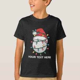 Persoonlijke Golfbal Kerstman Hoed Kerstverlichtin T-shirt