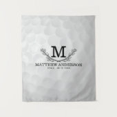 Persoonlijke Golfbal Patroon Naam Initialen Leefti Wandkleed (Voorkant)
