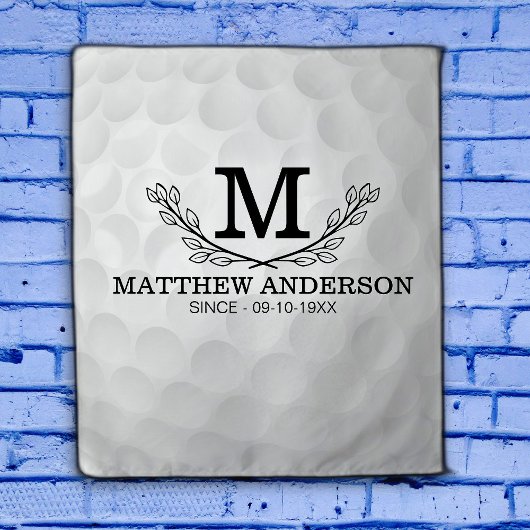 Persoonlijke Golfbal Patroon Naam Initialen Leefti Wandkleed