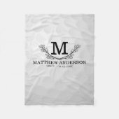 Persoonlijke Golfbal Patroon Naam Monogram Leeftij Fleece Deken (Voorkant)