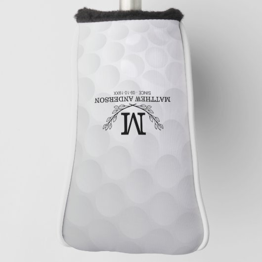 Persoonlijke Golfbal Patroon Naam Monogram Leeftij Golfheadcover (Draai 90)