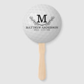 Persoonlijke Golfbal Patroon Naam Monogram Leeftij Handwaaier (Voorkant)