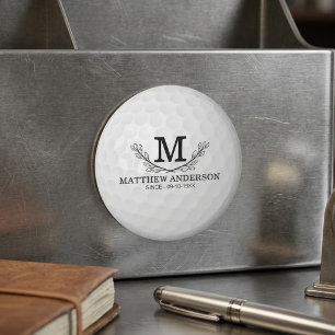 Persoonlijke Golfbal Patroon Naam Monogram Leeftij Magneet