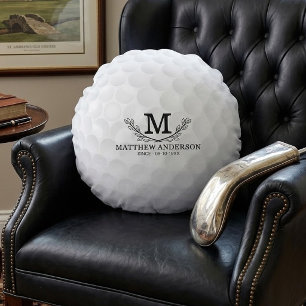Persoonlijke Golfbal Patroon Naam Monogram Leeftij Rond Kussen