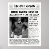 Persoonlijke golfcadeaus, Leuke golfkrant Poster (Voorkant)
