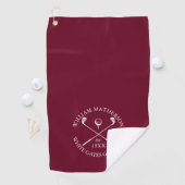 Persoonlijke Golfclub Naam Bourgondie Rood Golfhanddoek (Insitu)