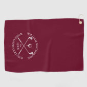 Persoonlijke Golfclub Naam Bourgondie Rood Golfhanddoek (Horizontaal)