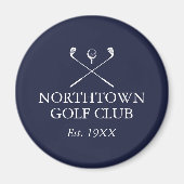 Persoonlijke Golfclub Naam Navy Blauw Magneet (Voorkant)