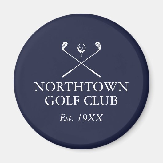 Persoonlijke Golfclub Naam Navy Blauw Magneet (Voorkant)